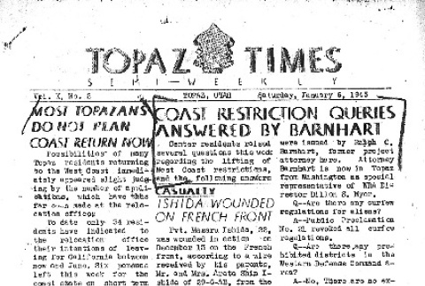 Topaz Times Vol. X No. 2 (January 6, 1945) (ddr-densho-142-369)