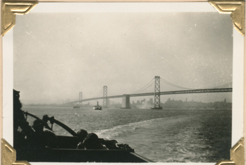 Golden Gate Bridge taken from a boat (ddr-densho-341-55)