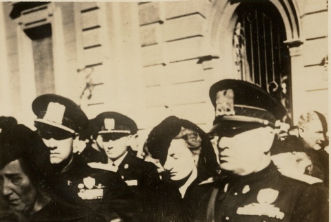 Galeazzo Ciano and Benito Mussolini at Costanzo Ciano's funeral (ddr-njpa-1-48)
