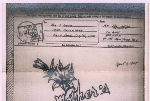 V-mail from Tadashi Ishida to Mrs. Y Ishida (ddr-densho-535-400)