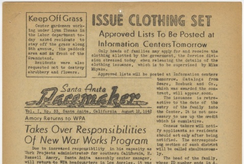 Santa Anita Pacemaker: Vol. 1, No. 33 (August 12, 1942) (ddr-janm-5-33)