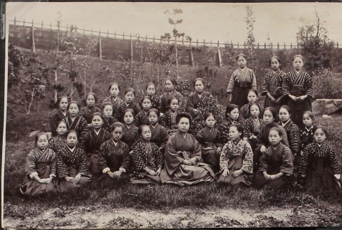 Teacher and students in Japan (ddr-densho-259-111)