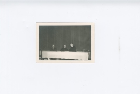 (Photograph) - Image of two priests and man seated at table (ddr-densho-330-276-master-fe73dd16a7)