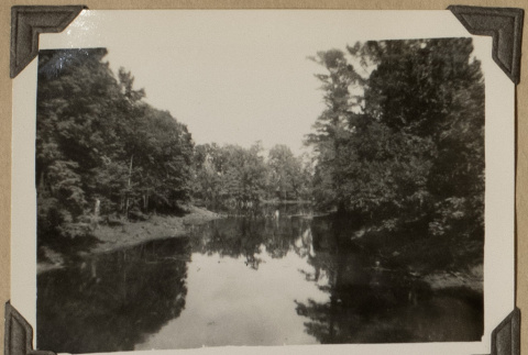 View of a tree-lined river (ddr-densho-542-470)