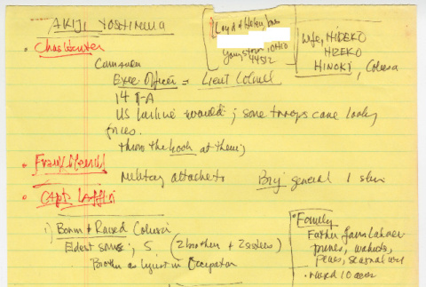 Akiji Yoshimura interview notes (ddr-densho-1007-983)