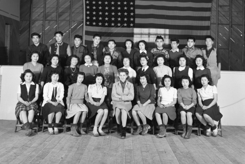 Class photo in an auditorium (ddr-fom-1-484)