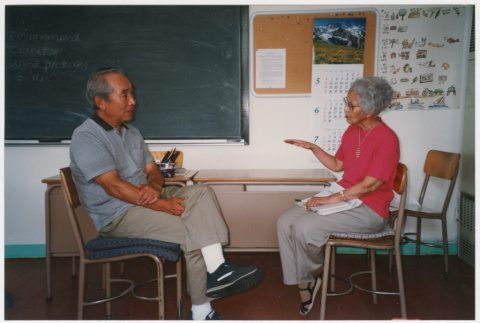 Older woman interviewer speaking with narrator (ddr-densho-506-124)