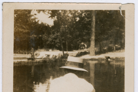 Man next to pond (ddr-densho-316-300)