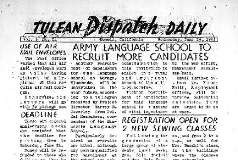 Tulean Dispatch Vol. 5 No. 81 (June 23, 1943) (ddr-densho-65-385)