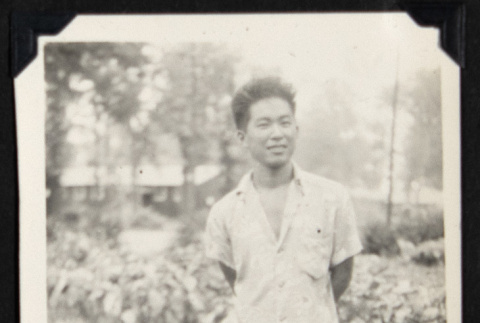 Man standing at Rohwer (ddr-densho-542-747)