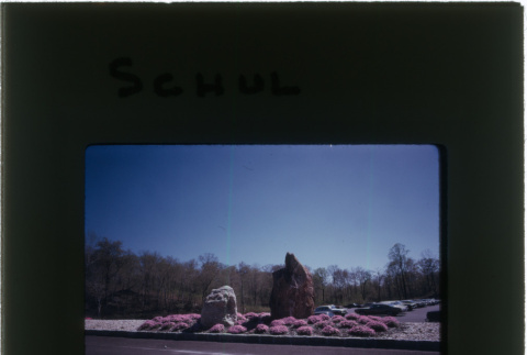 Rock sculpture and garden at the Schulman project (ddr-densho-377-953)