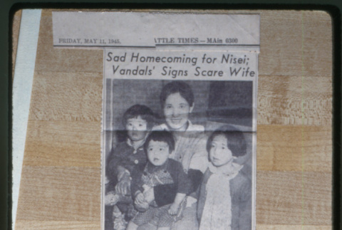 Vandals' Signs Scare Wife (ddr-densho-1007-644)