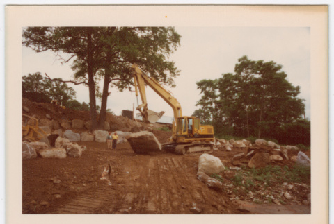 Moving boulder with excavator (ddr-densho-377-2206)