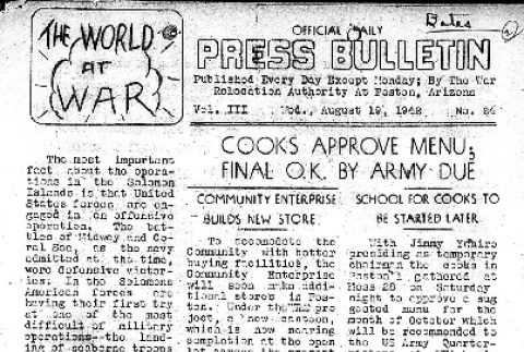 Poston Official Daily Press Bulletin Vol. III No. 24 (August 19, 1942) (ddr-densho-145-85)