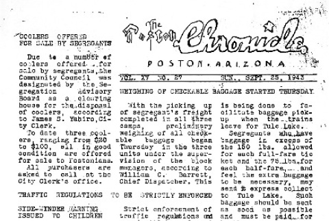 Poston Chronicle Vol. XV No. 27 (September 25, 1943) (ddr-densho-145-413)