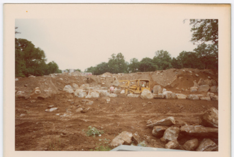 Rock waterfall and pond under construction (ddr-densho-377-2200)