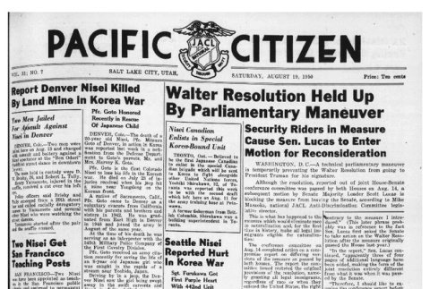 The Pacific Citizen, Vol. 31 No. 7 (August 19, 1950) (ddr-pc-22-33)