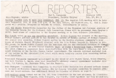 Seattle Chapter, JACL Reporter, Vol. XV, No. 2, February 1978 (ddr-sjacl-1-209)