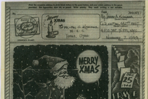Christmas letter from Saburo Kitagawa to his parents (ddr-densho-539-62)