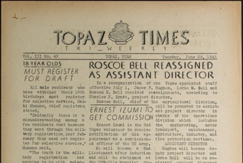 Topaz Times Vol. III No. 40 (June 29, 1943) (ddr-densho-142-178)