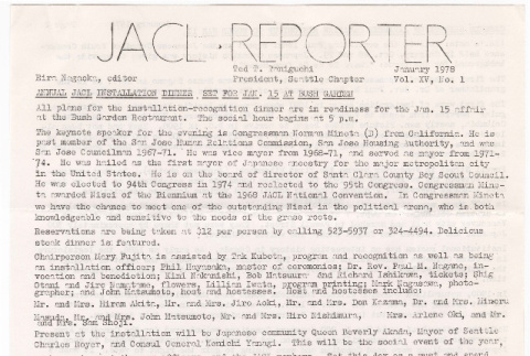 Seattle Chapter, JACL Reporter, Vol. XV, No. 1, January 1978 (ddr-sjacl-1-208)