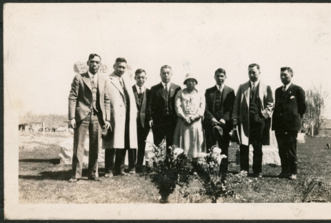 Group standing by grave (ddr-densho-293-125)