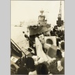 A crowd waving flags to welcome the Bartolomeo Colleoni (ddr-njpa-13-735)