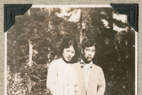 Mr. and Mrs. Yonemura on boardwalk (ddr-densho-383-297)
