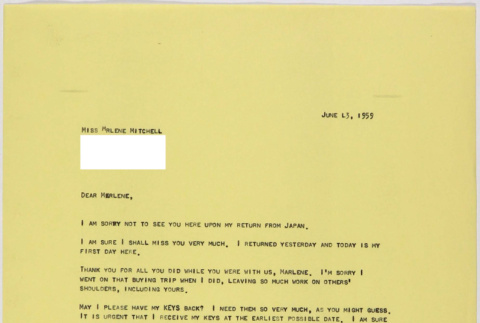 Letter from Tami Takahashi To Marlene Mitchell (ddr-densho-424-462)