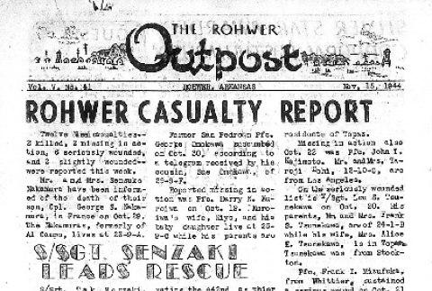 Rohwer Outpost Vol. V No. 41 (November 15, 1944) (ddr-densho-143-219)