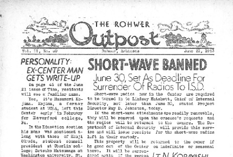 Rohwer Outpost Vol. II No. 50 (June 23, 1943) (ddr-densho-143-73)