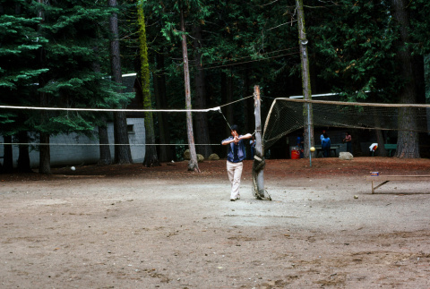 Paul Osaki playing volleyball (ddr-densho-336-938)