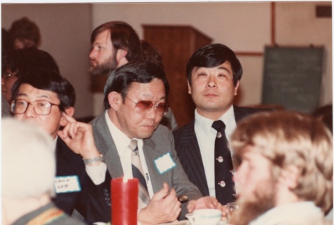 Dinner scene at the 1983 United Nations' Human Rights Award presentation (ddr-densho-10-86)