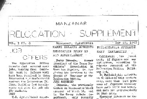 Manzanar Free Press Relocation Supplement Vol. 1 No. 6 (May 26, 1945) (ddr-densho-125-373)