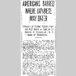 Americans Barred Where Japanese May Enter. Citizens of United States Cannot Get Hotel or Saloon Licenses in Vancouver, B.C. -- Case of Nipponese. (June 22, 1916) (ddr-densho-56-282)