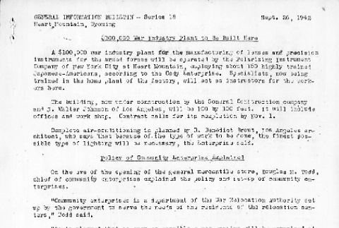 Heart Mountain General Information Bulletin Series 18 (September 26, 1942) (ddr-densho-97-88)