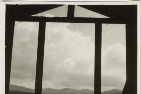 View of mountains through a window (ddr-densho-201-88)