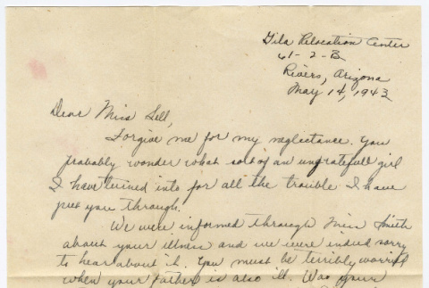 Letter from Martha Morooka to Violet Sell (ddr-densho-457-32)