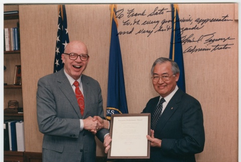 Signed photograph of Frank Sato and Thomas Turnage (ddr-densho-345-41)