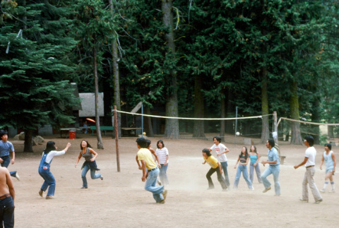 Campers playing frisbee (ddr-densho-336-908)