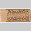 Clipping about opening of The World of Suzie Wong (ddr-densho-367-221)