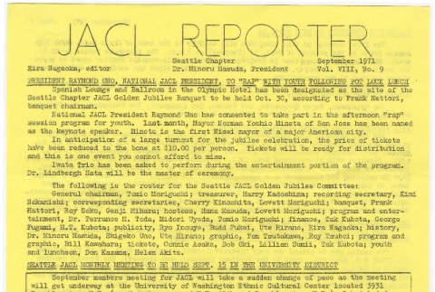 Seattle Chapter, JACL Reporter, Vol. VIII, No. 9, September 1971 (ddr-sjacl-1-134)