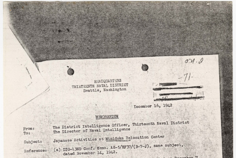 Memo from District Intelligence Officer to Director of Naval Intelligence (ddr-densho-122-862)