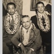 Minister of Health, Labour and Welfare and two men wearing leis (ddr-njpa-4-354)