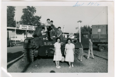 Japanese Americans and tank (ddr-densho-325-523)