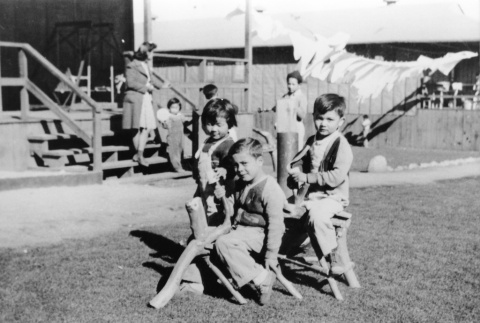 [Girl and boys at Manzanar Children's Village] (ddr-csujad-29-344)