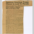 Article titled:  Japanese American Troops Chosen to Lead V-J Parade (ddr-densho-539-105)