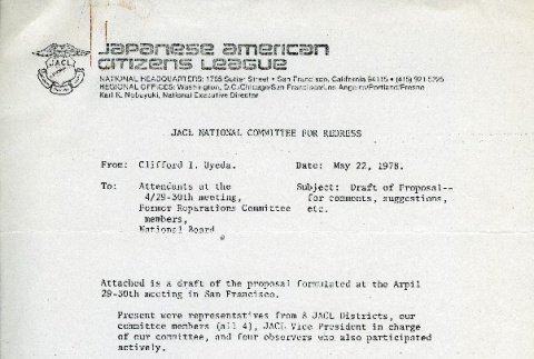 Draft of proposal by the JACL National Committee for Redress (ddr-densho-274-195)