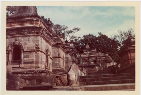 Stairway leading past series of shrines at Pashupatinath Temple (ddr-densho-426-1137)