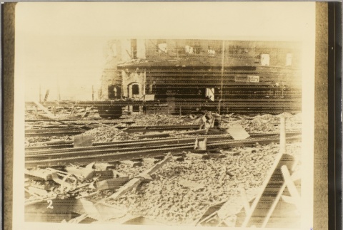 Photograph of a train station damaged in a bombing [?] (ddr-njpa-13-1084)